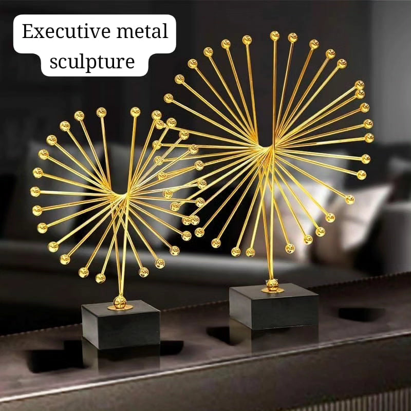 Executive Metal Abstract Spiked Sculpture