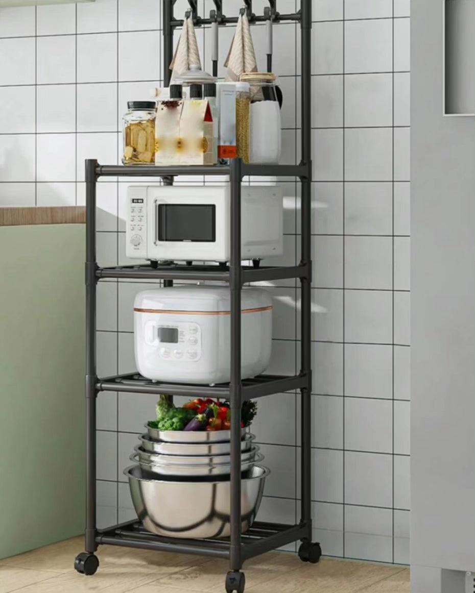 4 Tier Multipurpose Rack with Hooks