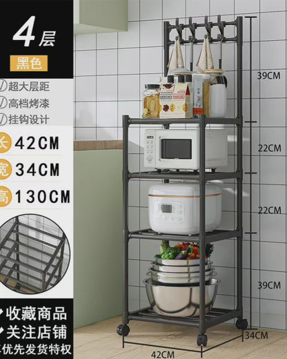 4 Tier Multipurpose Rack with Hooks