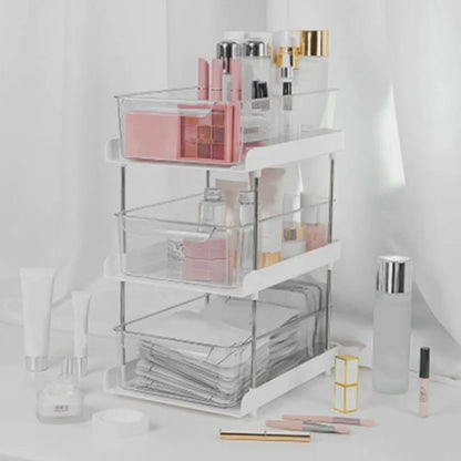 3 Tier Multi-functional Organizer with Clear Drawer Bins