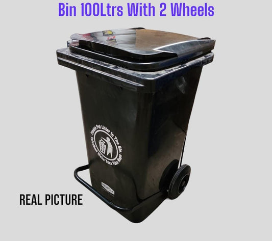 Heavy duty 100 litres pedal dustbin with wheels