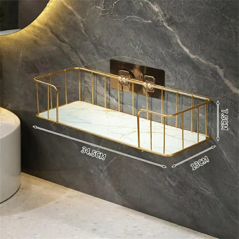 Luxury Bathroom Shelf with Mable Glass Plate