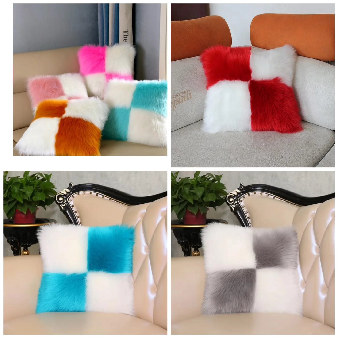 Faux fur throw cases