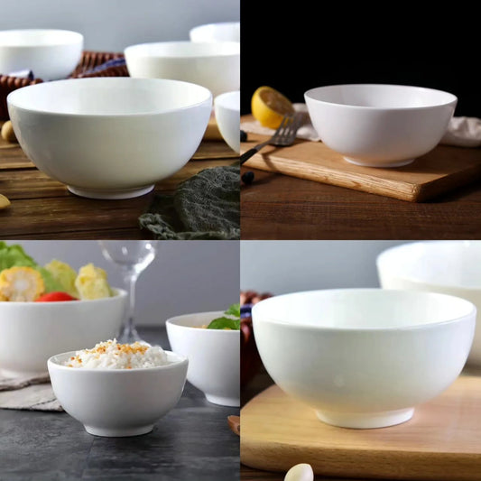 6pcs White Ceramic Bowls