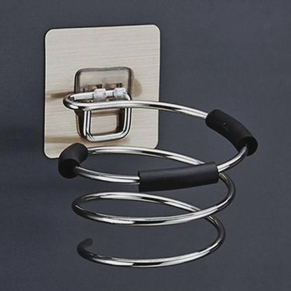 Bathroom hair dryer holder