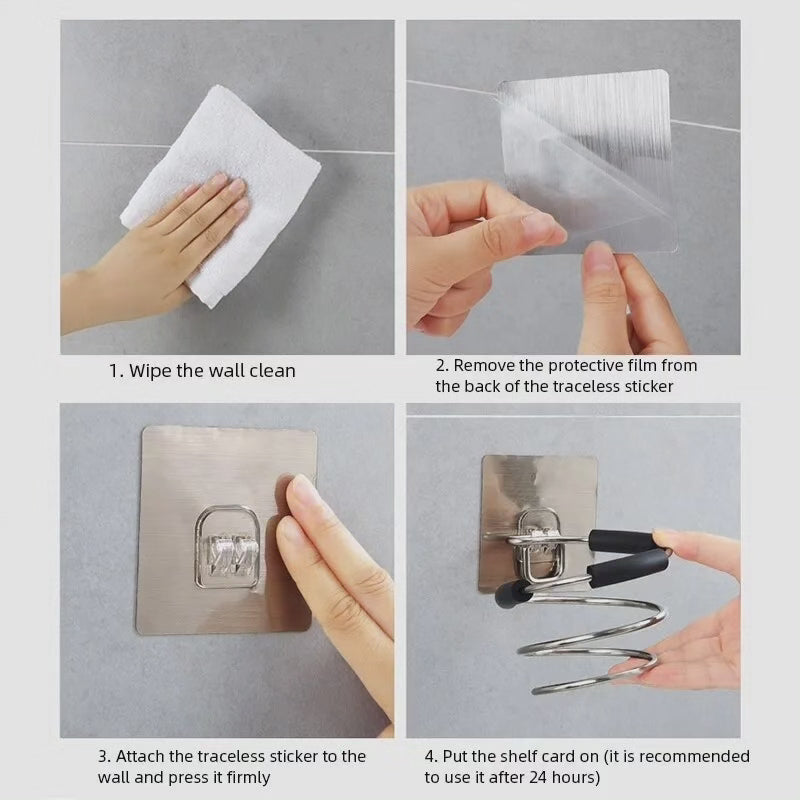 Bathroom hair dryer holder