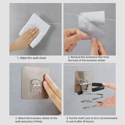 Bathroom hair dryer holder