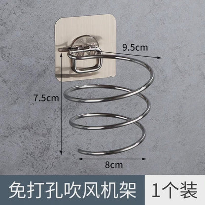 Bathroom hair dryer holder