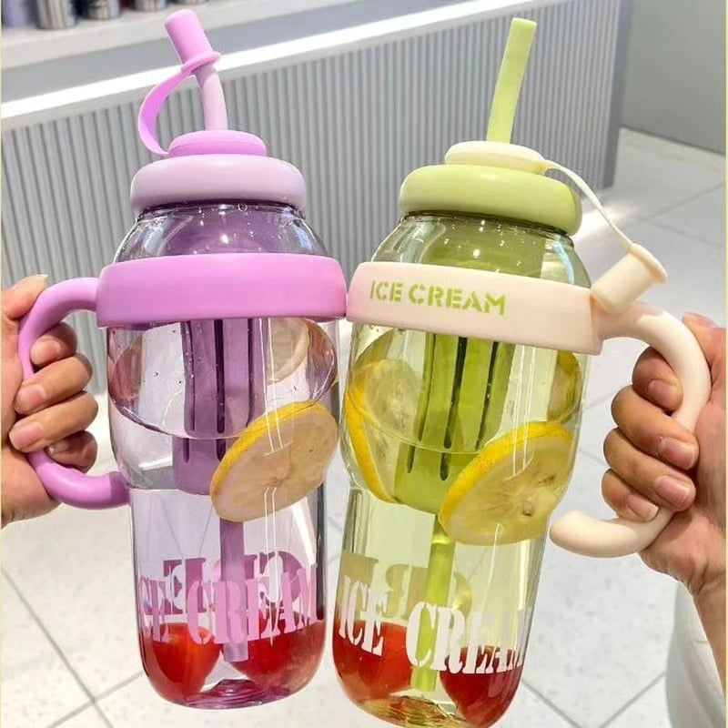 1200ml Cute Water Bottle with Straw