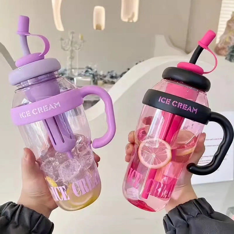 1200ml Cute Water Bottle with Straw