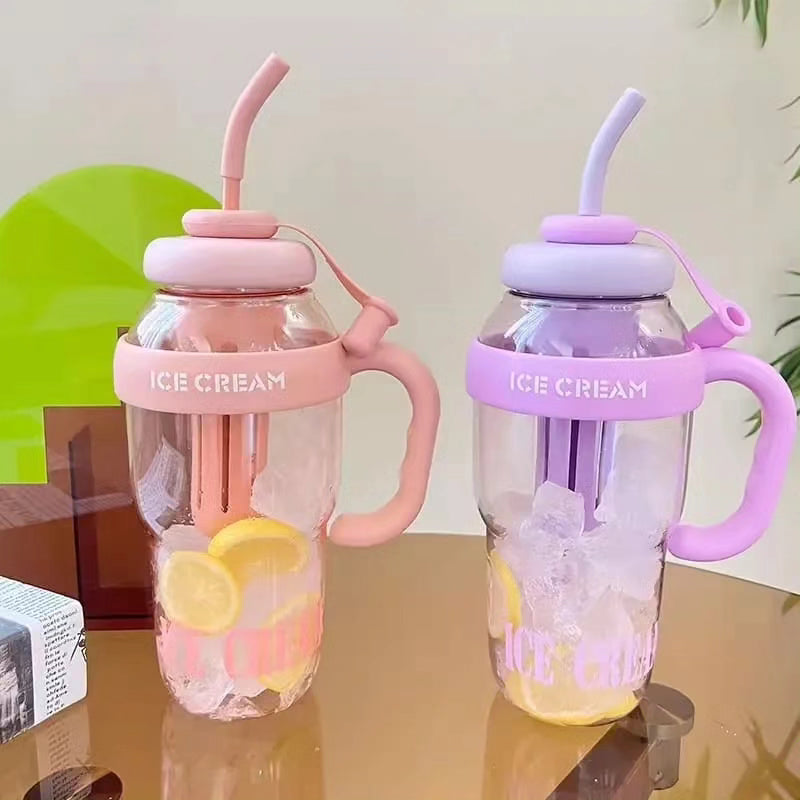 1200ml Cute Water Bottle with Straw