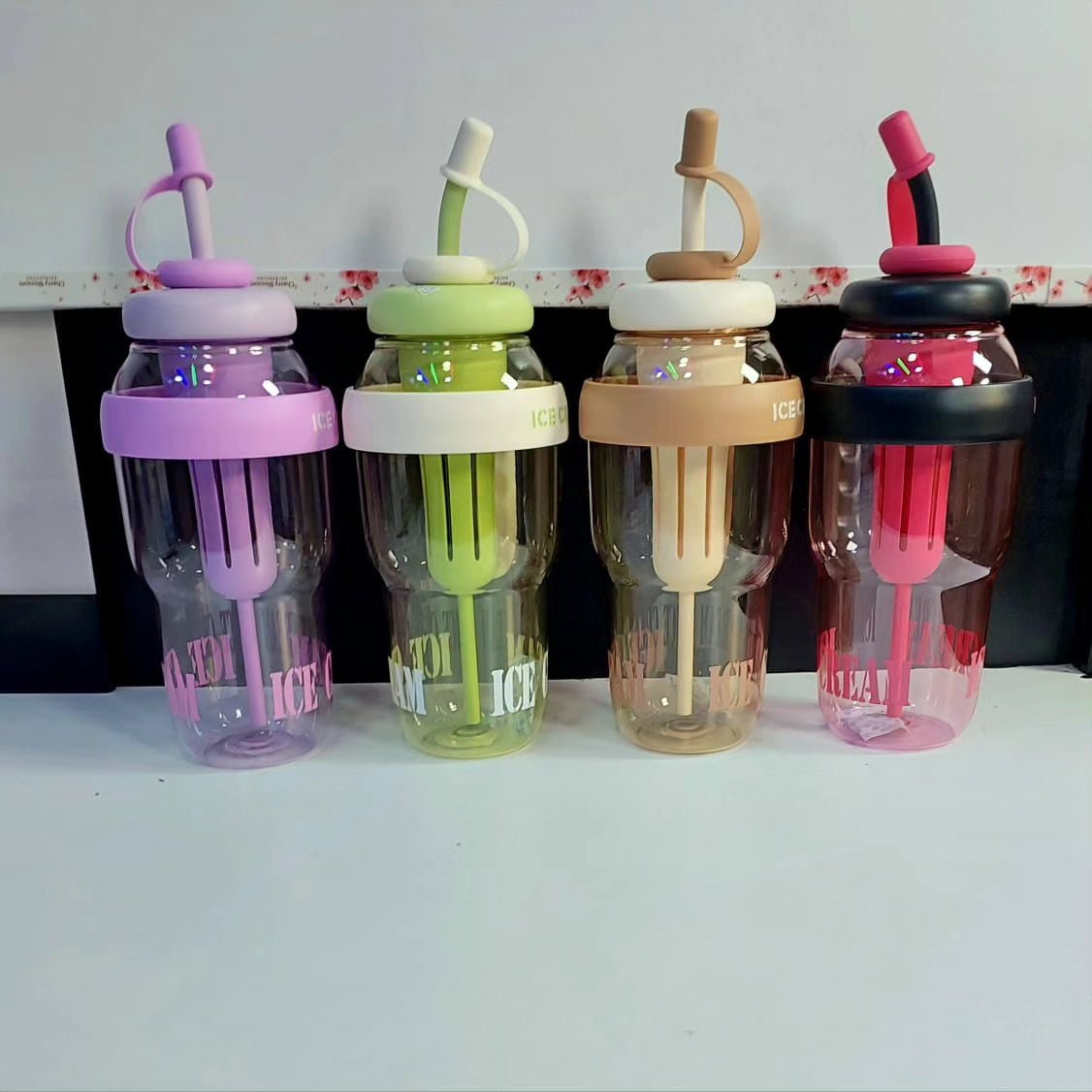 1200ml Cute Water Bottle with Straw