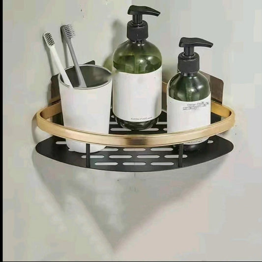 Aluminium Alloy Corner Bathroom Rack with Self Adhesive