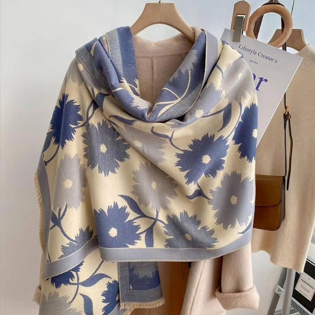 Luxury floral print scarf