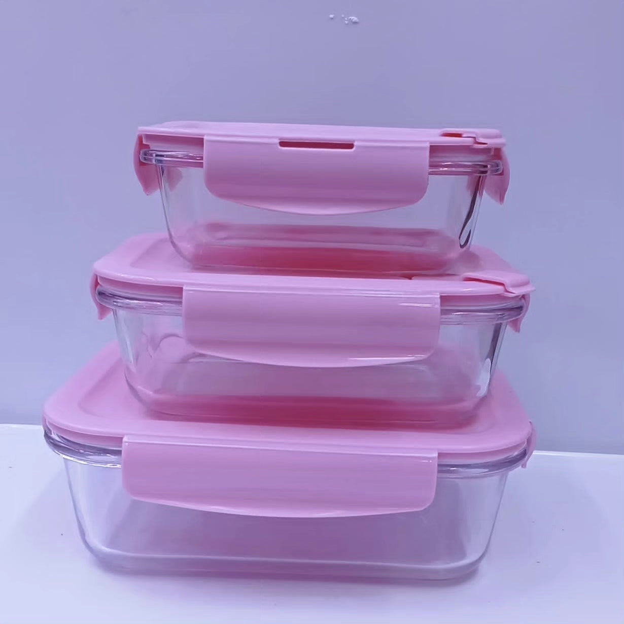 3pc Glass Food pack