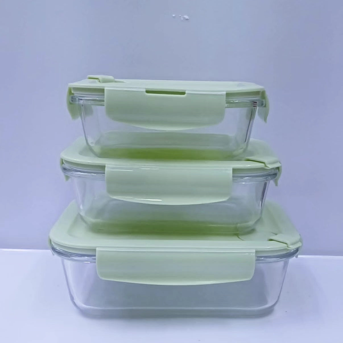 3pc Glass Food pack