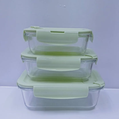 3pc Glass Food pack