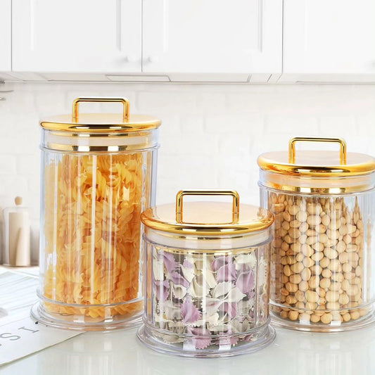 3pcs High Quality Luxury Home Decorative Acrylic Storage Jars