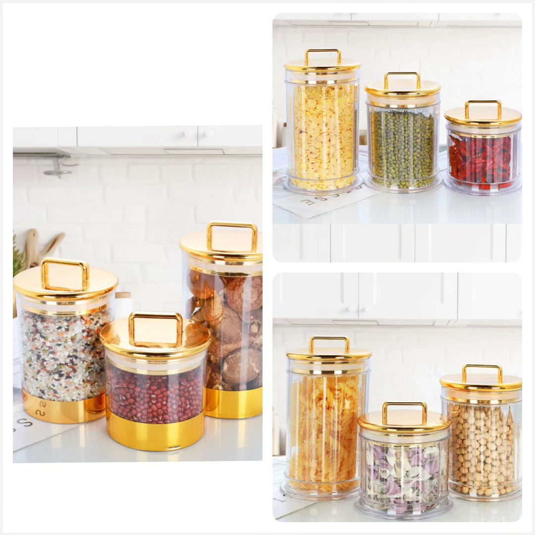 3pcs High Quality Luxury Home Decorative Acrylic Storage Jars