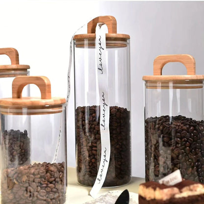 2150ml Borosilicate glass spaghetti jar with bamboo lid