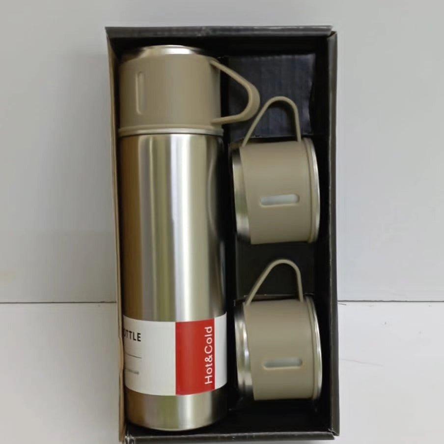 Thermal flask and cups set