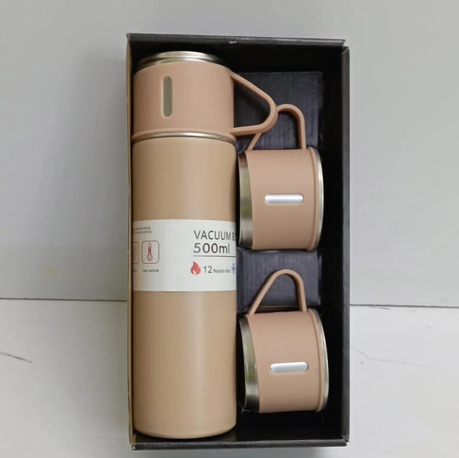 Thermal flask and cups set