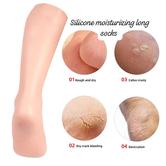 Long pair moisturizing silicone socks and gloves
