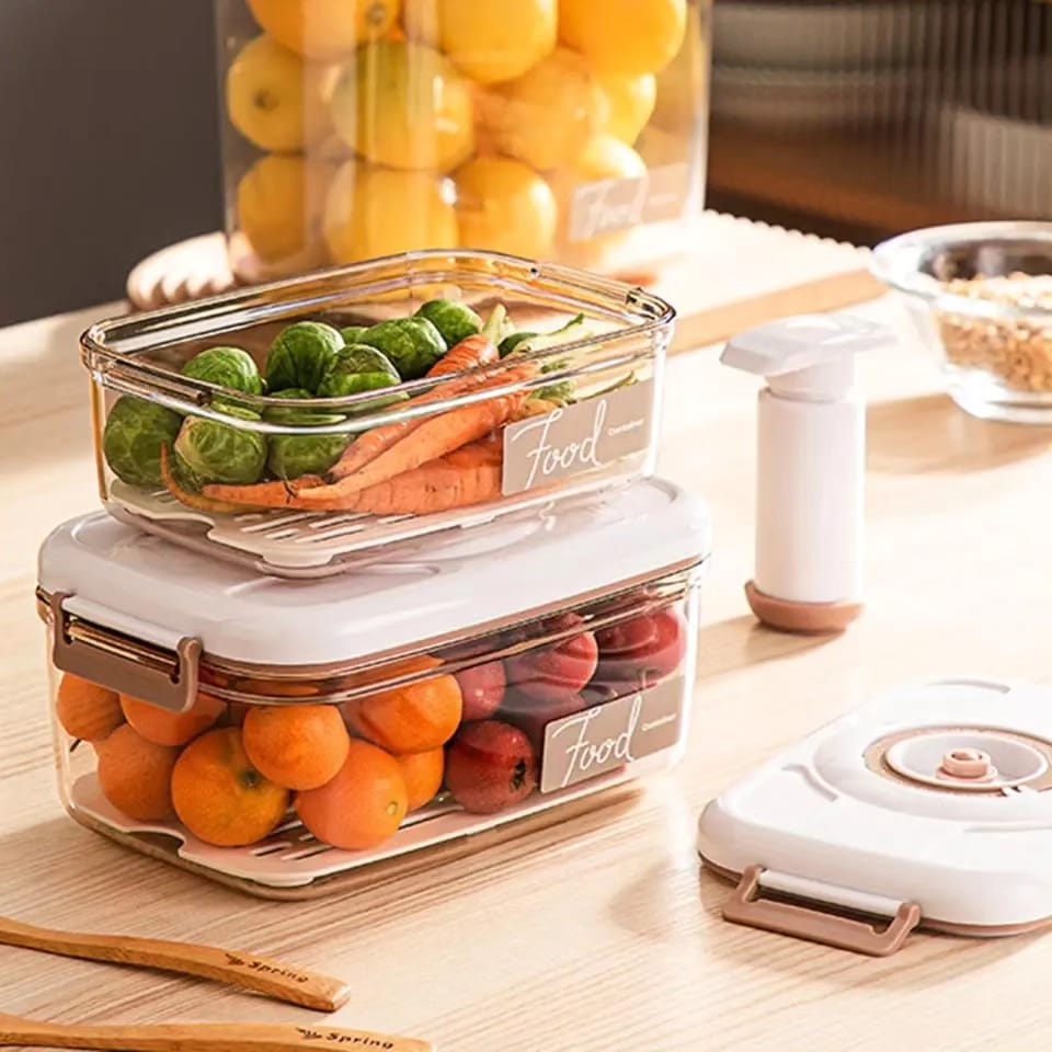 2Pc Food vacuum storage containers