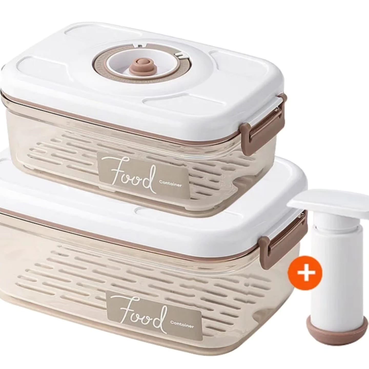 2Pc Food vacuum storage containers