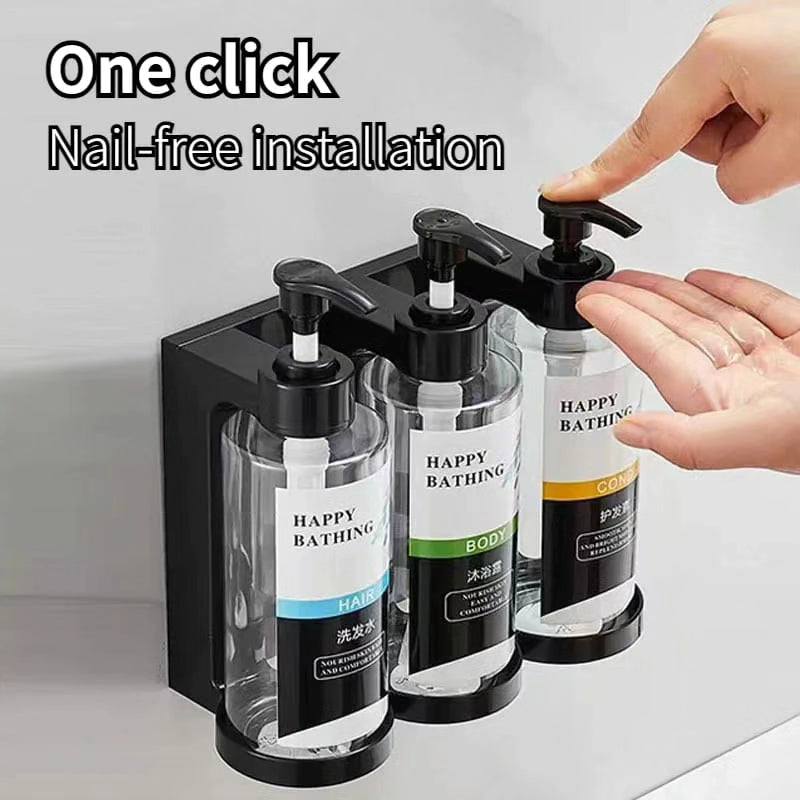 3pcs Refillable Wall Mounted Soap/Shampoo/Showergel Dispenser