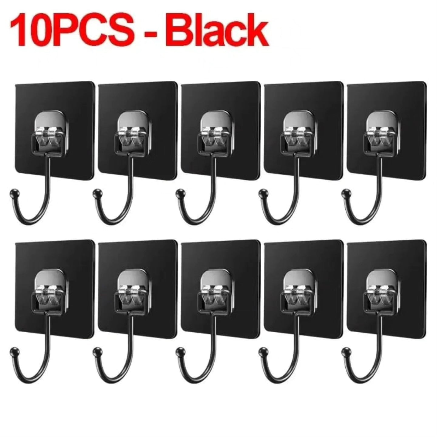 Black Transparent Multipurpose Adhesive Hooks