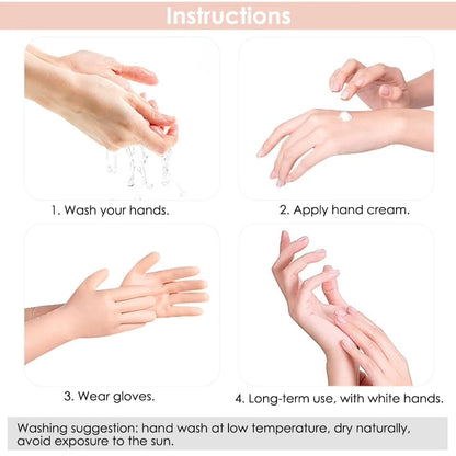 Long pair moisturizing silicone gloves
