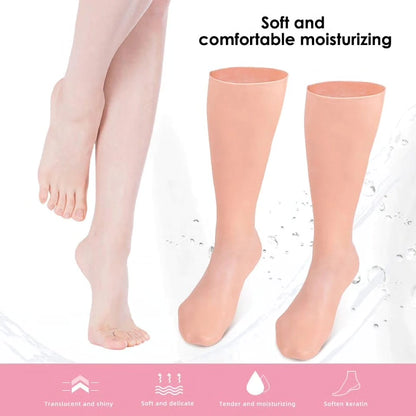 Long pair moisturizing silicone gloves