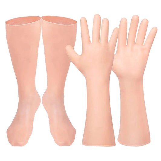 Long pair moisturizing silicone gloves