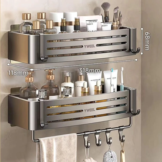 Set of 2 aluminum bathroom organizer