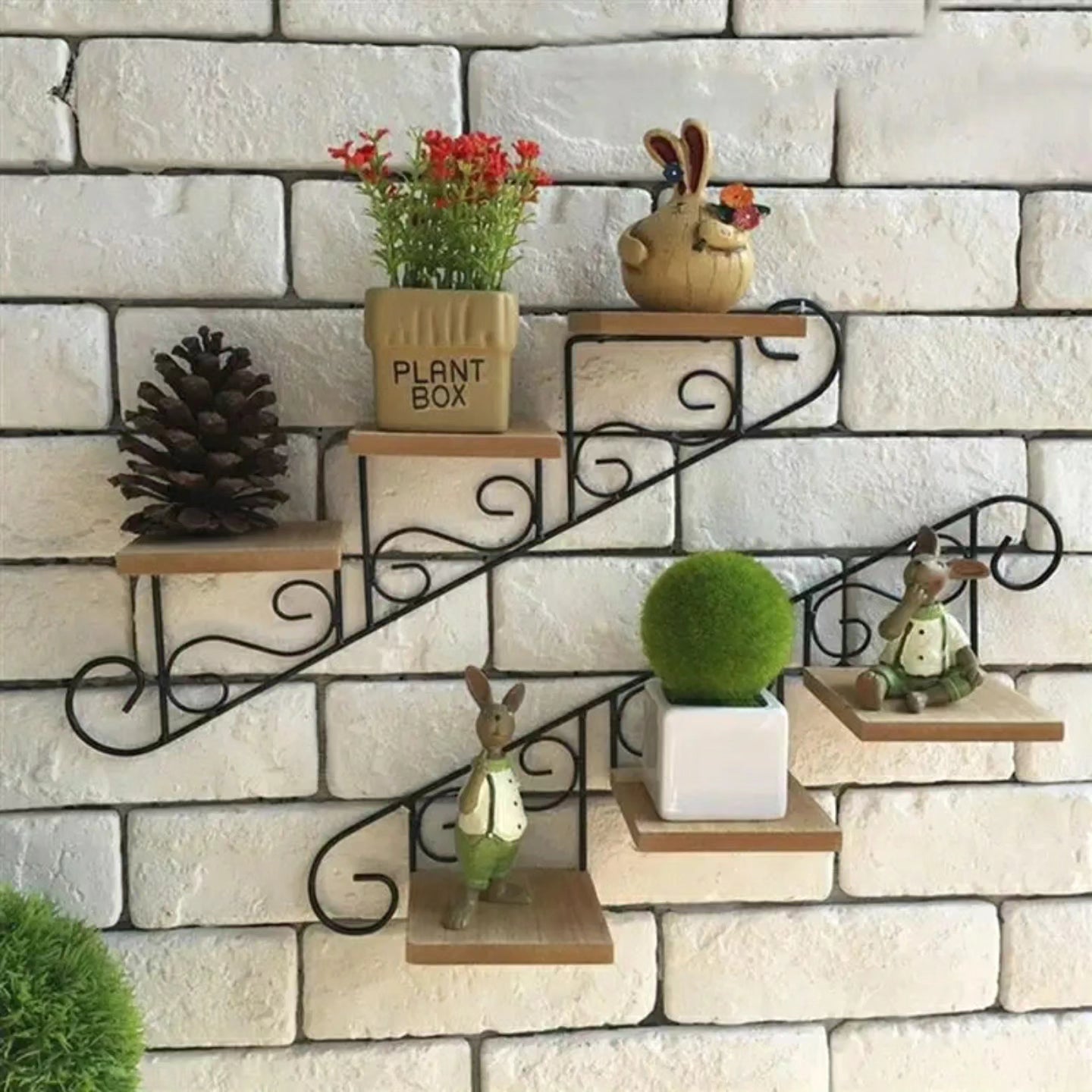 Staircase Wall Hanging Flower Shelf