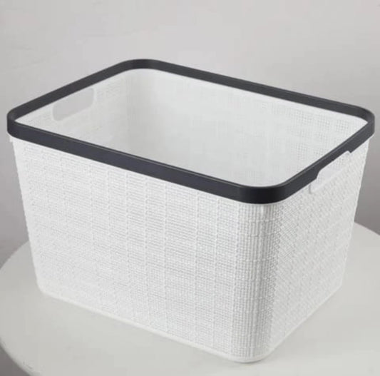 Plastic storage basket