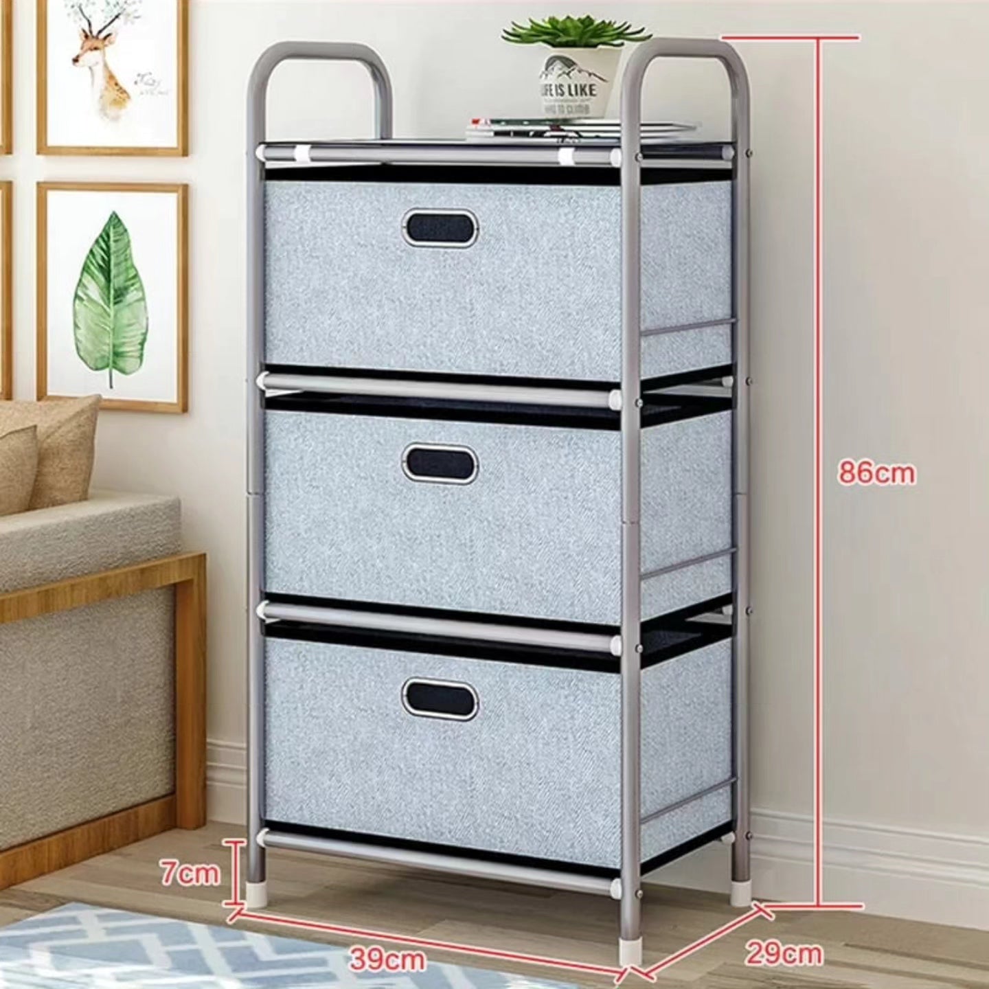 Multipurpose Storage Rack with Drawers