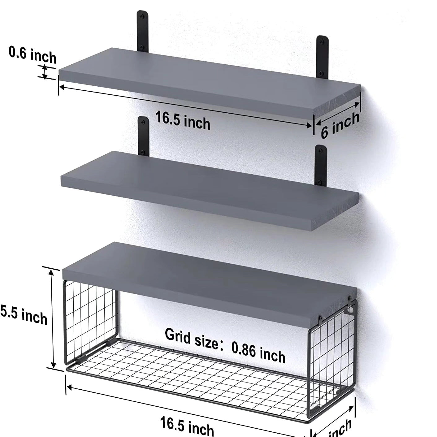 3pc floating shelves