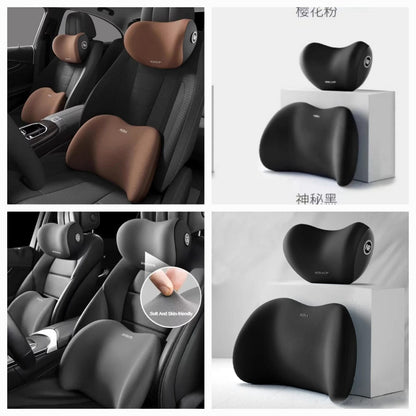 2 Piece memory foam  car headrest lumbar support car pillow