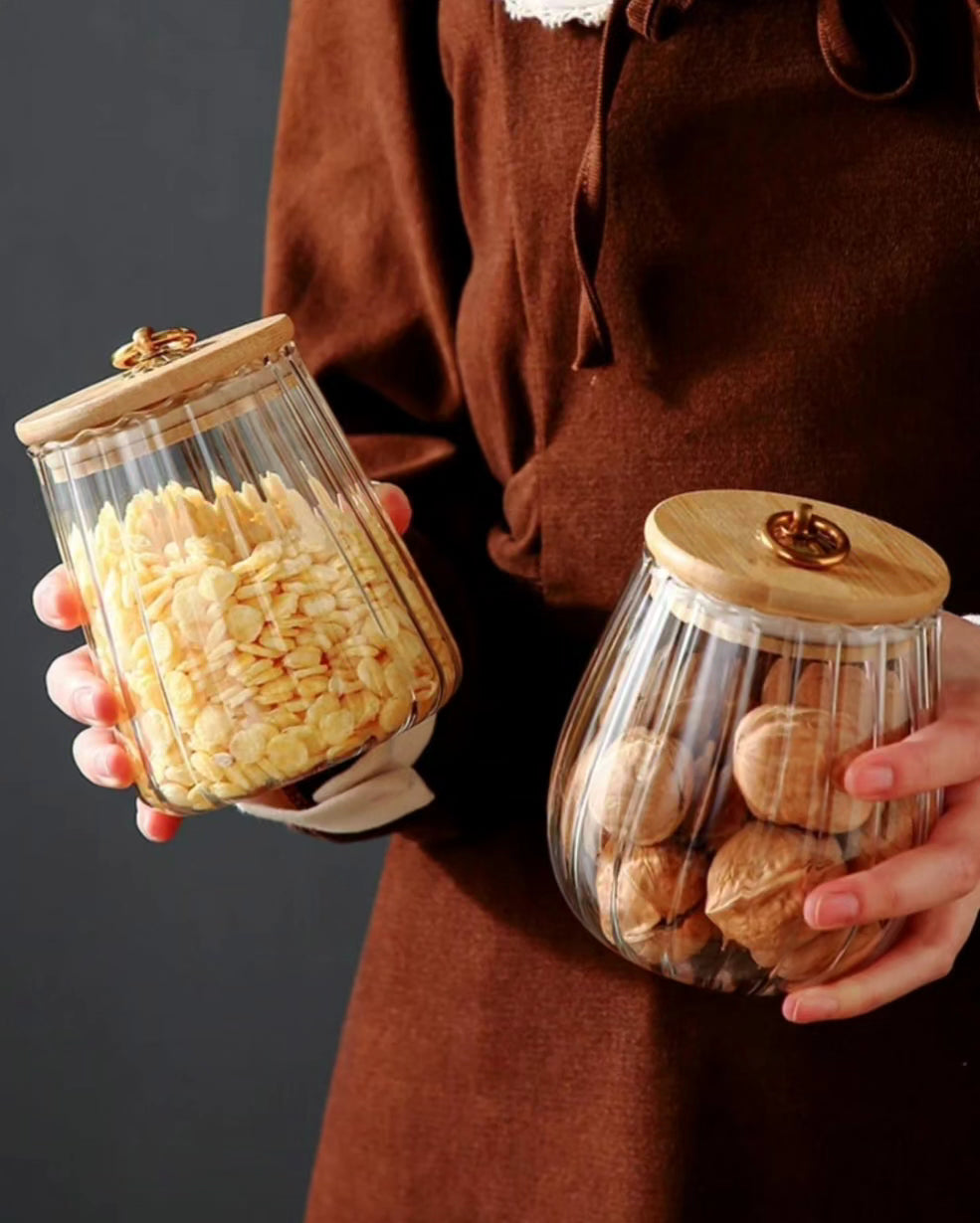 Glass Storage Containers with Bamboo Lid