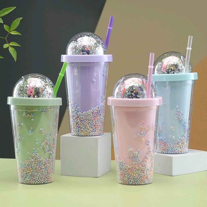 450ml Acrylic Smoothie Bottle with a Straw