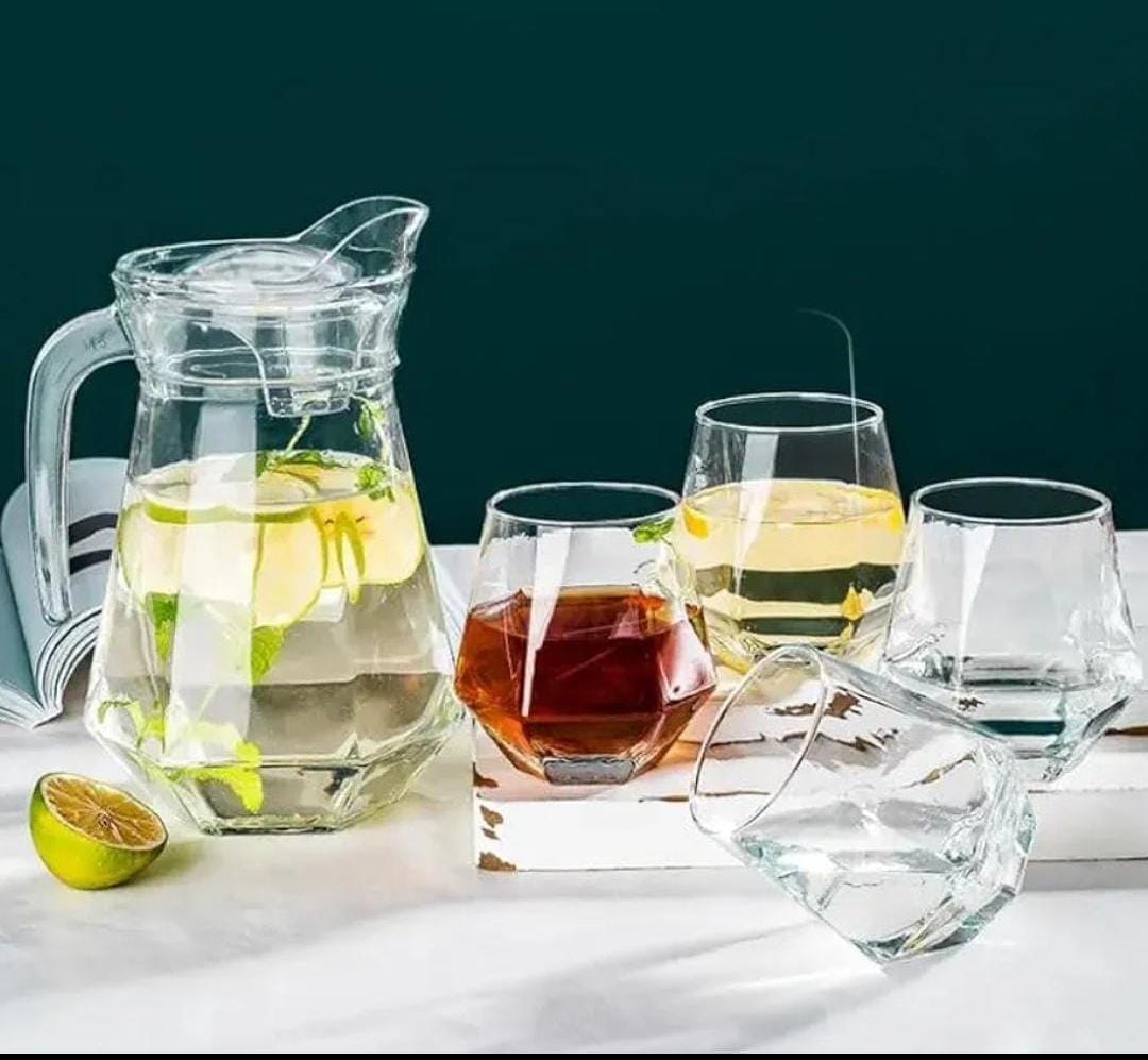 6 Glasses  and jug set