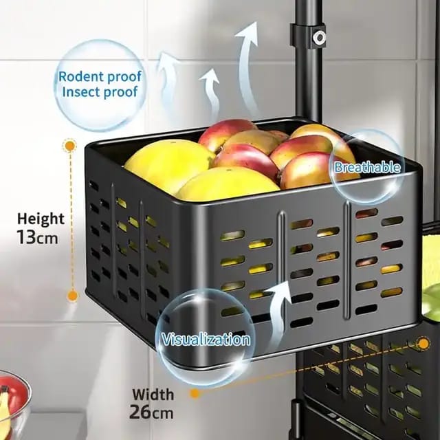 Heavy Duty 5 Tier Square Multi layer Basket