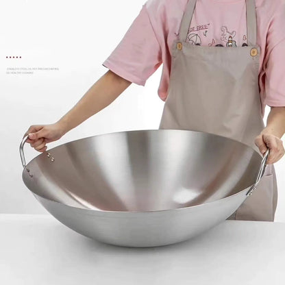 Aluminium heavy duty wok pan - made in India