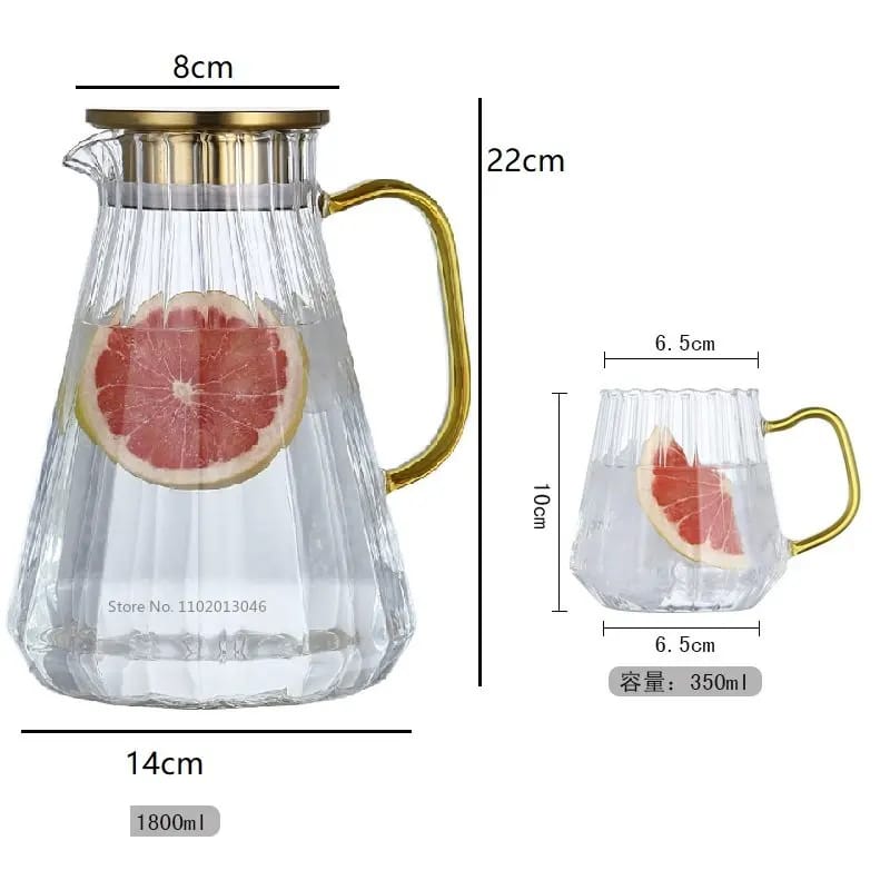 Glass Decanter Kettle Cups Set