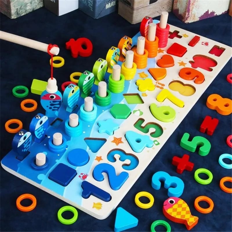 Montessori wooden math play set