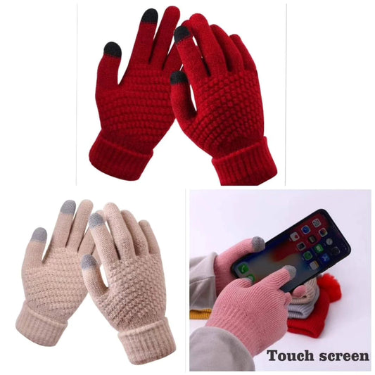 Touch screen winter gloves pair