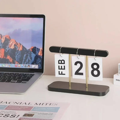 Wooden Calender Modern Desk Accessories