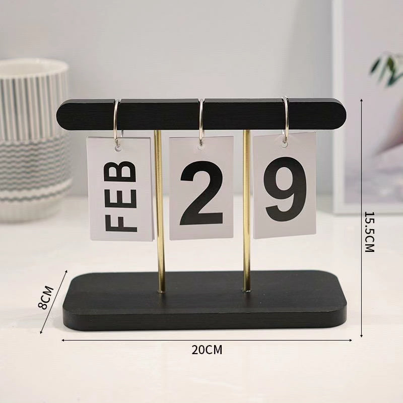 Wooden Calender Modern Desk Accessories